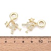 Brass Micro Pave Clear Cubic Zirconia European Dangle Charms KK-N287-33E-G-3