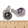 Natural Amethyst Half Round Pendants G-F766-06AS-07-3