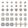  120Pcs 12 Styles Tibetan Style Alloy Beads TIBE-TA0001-28-1