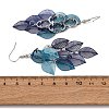 430 Stainless Steel Leaf Dangle Earrings EJEW-A137-08P-04-5
