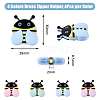 16Pcs 4 Colors Bees Food Grade Eco-Friendly Silicone Focal Beads SIL-DC0001-42-2