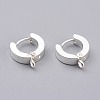 304 Stainless Steel Huggie Hoop Earrings Findings STAS-I167-01C-S-1