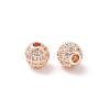 Round Brass Micro Pave Cubic Zirconia Beads ZIRC-N016-01RG-6MM-1