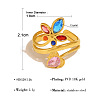 304 Stainless Steel Pave Cubic Zirconia Cuff Rings FS-WG71EDD-04-1