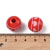 Valentine's Day Spray Painted & Printed Wood European Beads WOOD-L023-03C-3