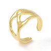 Ion Plating(IP) 304 Stainless Steel Wide Hollow Open Cuff Ring for Women RJEW-G275-03G-1