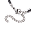 Natural Black Spinel &  Cultured Freshwater Pearl  Beads Beaded Bracelets for Woman BJEW-JB11268-4