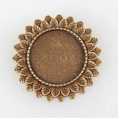 Vintage Alloy Brooch Cabochon Bezel Settings X-PALLOY-N0085-38AB-NF-1