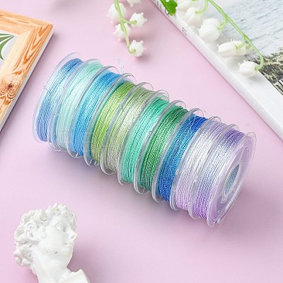 10 Rolls 3-Ply Metallic Polyester Threads MCOR-YW0001-03D-1