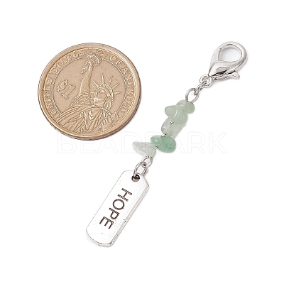 8Pcs 8 Styles Alloy Rectangle with Inspirational Word Pendant Decoration HJEW-JM02376-1