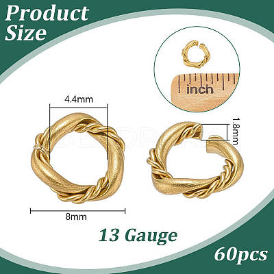 60Pcs Brass Open Jump Rings KK-PH0013-09-1
