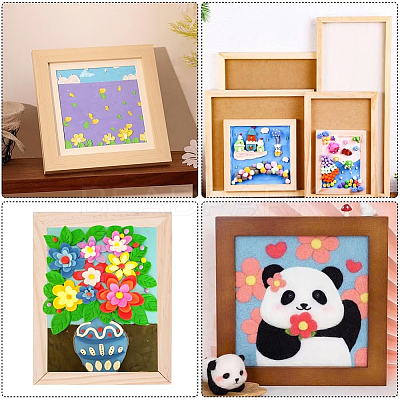 DIY Children Wood Decoration Clay Picture Frame WOOD-WH20008-07E-1