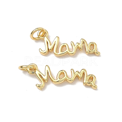 Mother's Day Brass Pendants KK-Z153-12G-1