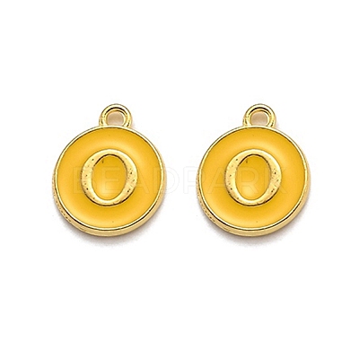 Golden Plated Alloy Enamel Charms ENAM-Q437-13O-1