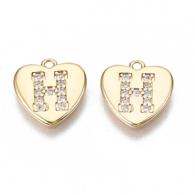 Brass Micro Pave Clear Cubic Zirconia Charms KK-N231-234H-NF-1