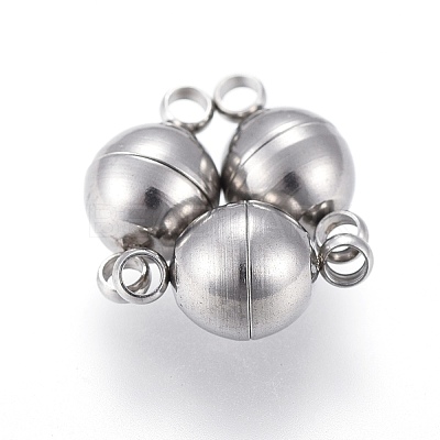 Tarnish Resistant 201 Stainless Steel Magnetic Clasps with Loops STAS-K200-03P-D-1