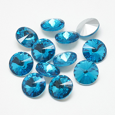 Pointed Back Glass Rhinestone Cabochons RGLA-T086-14mm-12-1