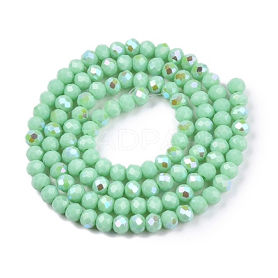 Electroplate Opaque Solid Color Glass Beads Strands EGLA-A044-P4mm-L14-1