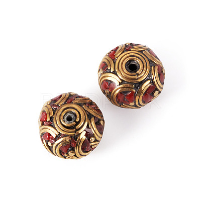 2Pcs Handmade Tibetan Style Beads KK-TA0008-43-1