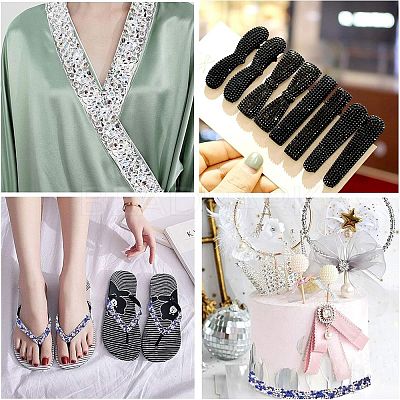 3 Yards Glitter Hotfix Rhinestone(Hot Melt Adhesive On The Back) DIY-WH0176-53B-02-1