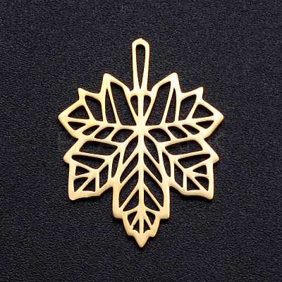Autumn Theme 201 Stainless Steel Filigree Joiners Links STAS-S105-JN888-2-1