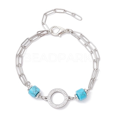 304 Stainless Steel Multi-layered Bracelets BJEW-JB12234-02-1