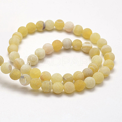 Frosted Natural Weathered Agate Beads Strands G-F367-8mm-11-1