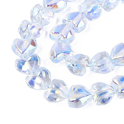 Electroplate Transparent Glass Beads Strands X-EGLA-N056-01A-02-1