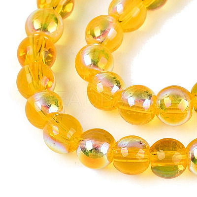 Electroplate Transparent Glass Beads Strands EGLA-Q132-4MM-A18-1