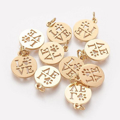 304 Stainless Steel Pendants STAS-Q201-T450G-1