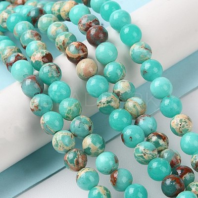 Synthetic Imperial Jasper Dyed Beads Strands G-D077-A01-01C-1