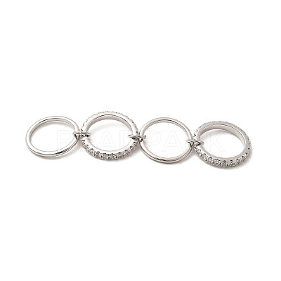 Brass Micro Pave Cubic Zirconia Finger Rings RJEW-P166-12P-01-1