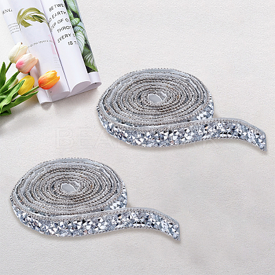Resin Rhinestone Crystals Beaded Trim DIY-WH20055-024-1