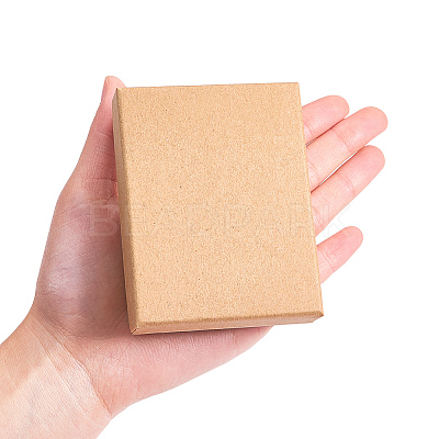 Kraft Cotton Filled Cardboard Paper Jewelry Set Boxes CBOX-R036-11A-1