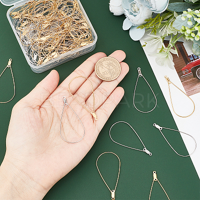 100Pcs 2 Color 304 Stainless Steel Wire Pendants STAS-BBC0001-05-1