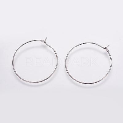 316 Surgical Stainless Steel Hoop Earrings Findings STAS-K146-039-30mm-1