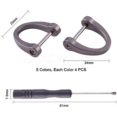 Alloy D-Ring Shackles Clasps PALLOY-PH0005-82-1