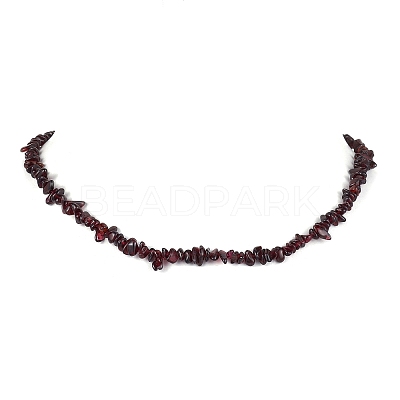 Natural Garnet Chip Beaded Necklace NJEW-JN04615-09-1