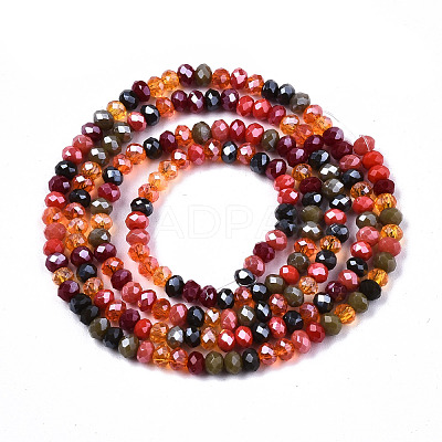 Electroplate Mixed Color Glass Beads Strands X-GLAA-T006-07-B01-1