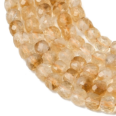 Heated Natural Citrine Beads Strands G-B175-C06-4x4mm-1