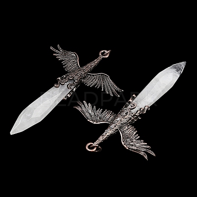 Natural Quartz Crystal Faceted Pointed Bullet Shaped Big Pendants G-T145-01R-04-1