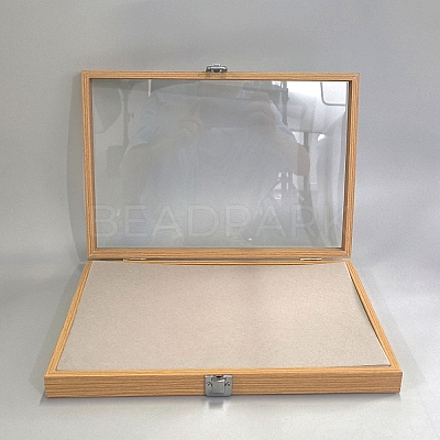 Rectangle Bamboo Badge Presentation Boxes CON-WH0095-20B-1