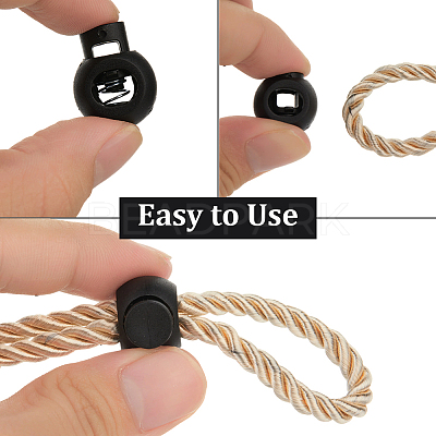 50Pcs PP Plastic Iron Spring Cord Locks KY-CN0002-36B-1