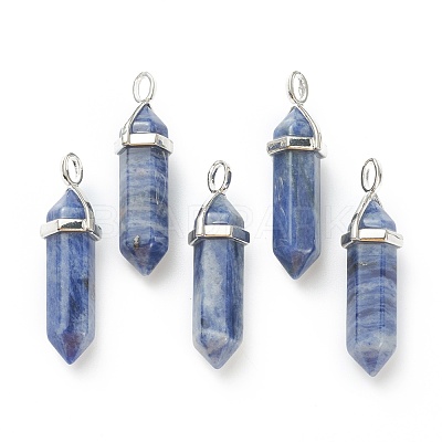 Natural Sodalite Pointed Pendants X-G-M378-01P-A18-1