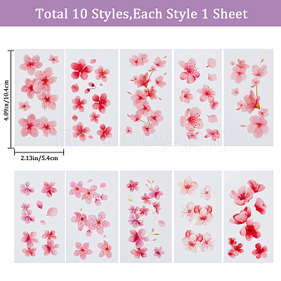 Flower Pattern Removable Temporary Water Proof Tattoos Paper Stickers AJEW-WH0413-03B-1