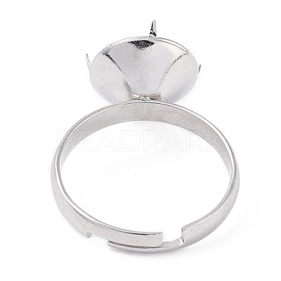 Tarnish Resistant Adjustable 304 Stainless Steel Finger Rings Components X-STAS-F274-05P-1