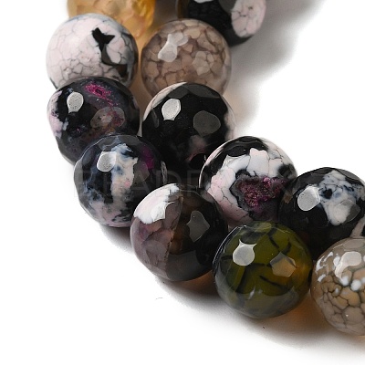 Dyed & Heated Natural Fire Crackle Agate Beads Strands G-P539-C01-05-1