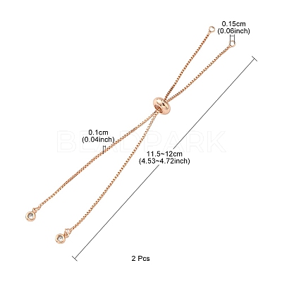 Rack Plating Brass Box Chain Slider Bracelets MAK-YW0001-04RG-1