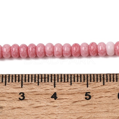 Cracked Opaque Glass Beads Strand GLAA-D306-A01-1