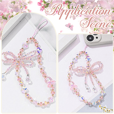 1Pc Bowknot Synthetic Quartz Bead Mobile Straps AJEW-BM0001-48A-1